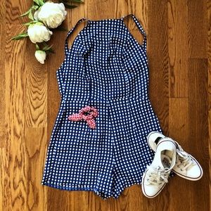 Privacy Please Gingham Romper